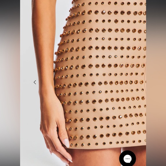 $5,000 NWT Retrofete Leather Rhinestone Jacket Dress Set - Picture 7 of 14